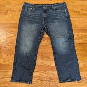 Men's Dark Blue Relaxed Straight-Leg Jeans Size 40X30
